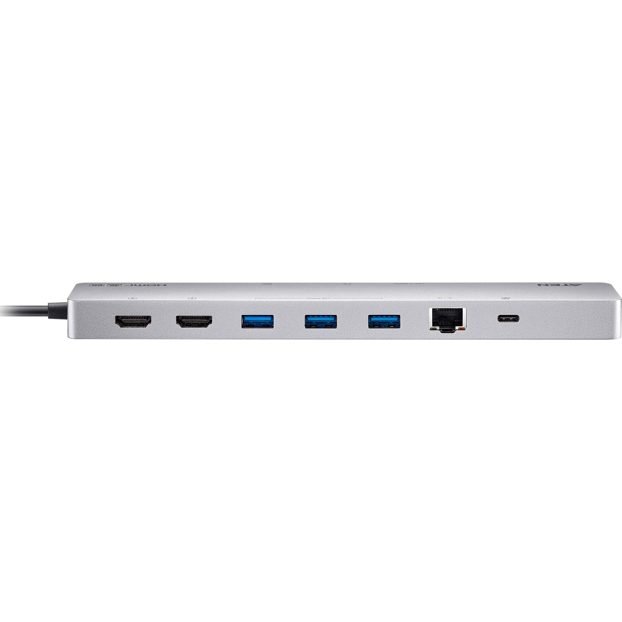 ATEN UH3240 hub di interfaccia USB tipo-C Argento