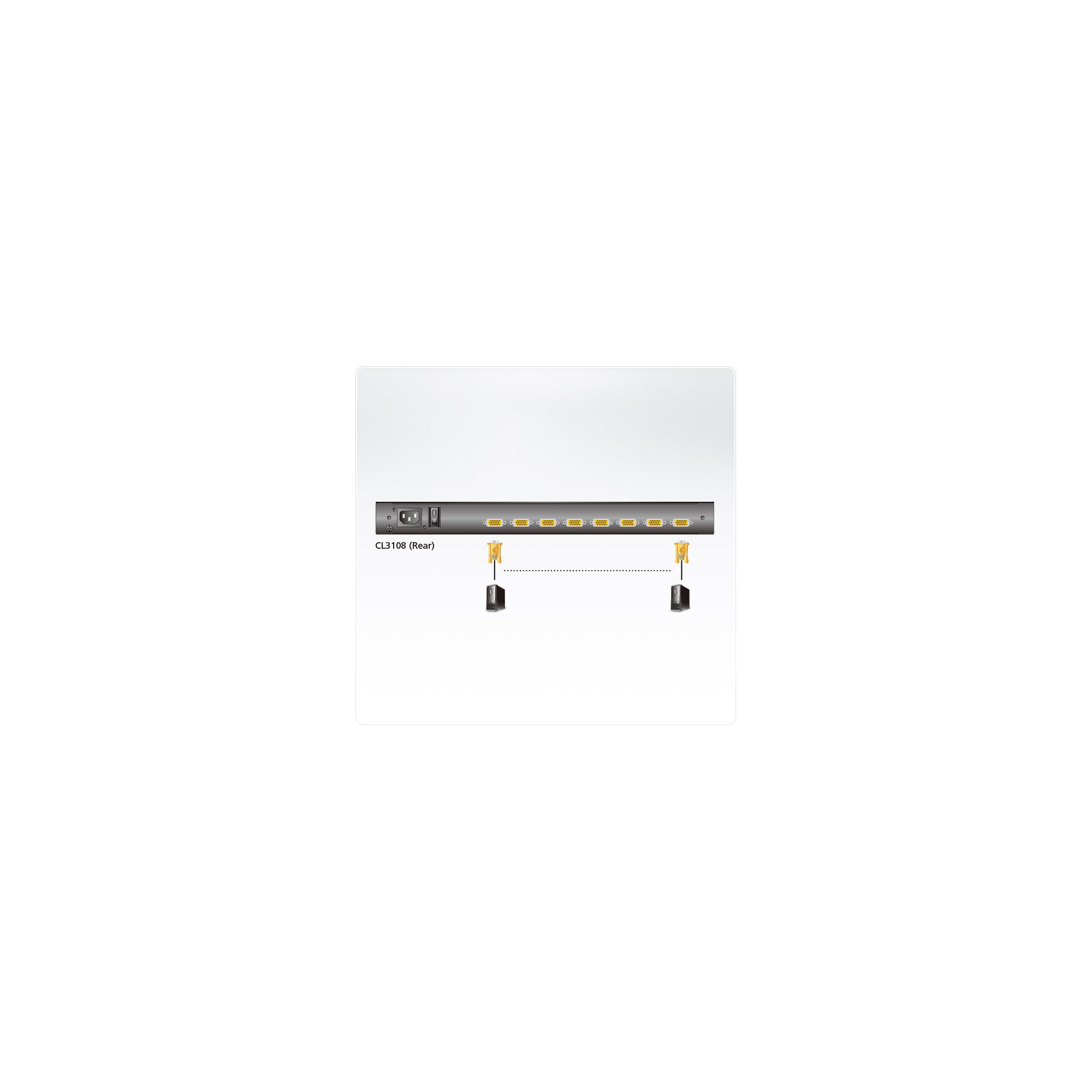 ATEN CL3108NX console a rack 47 cm (18.5") 1366 x 768 Pixel Metallo, Plastica Nero 1U