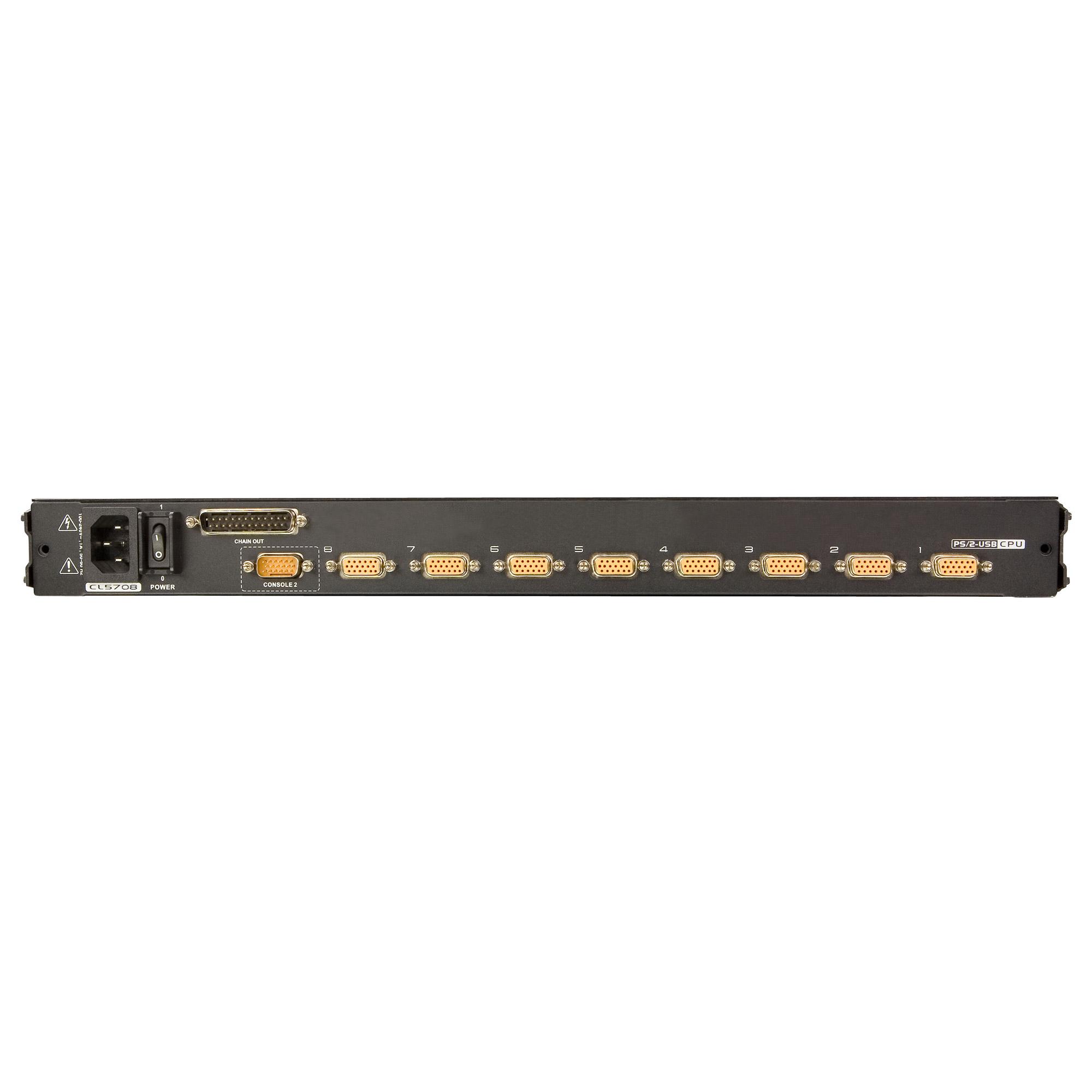 ATEN CL5708M-ATA-GG switch per keyboard-video-mouse (kvm) Montaggio rack Nero