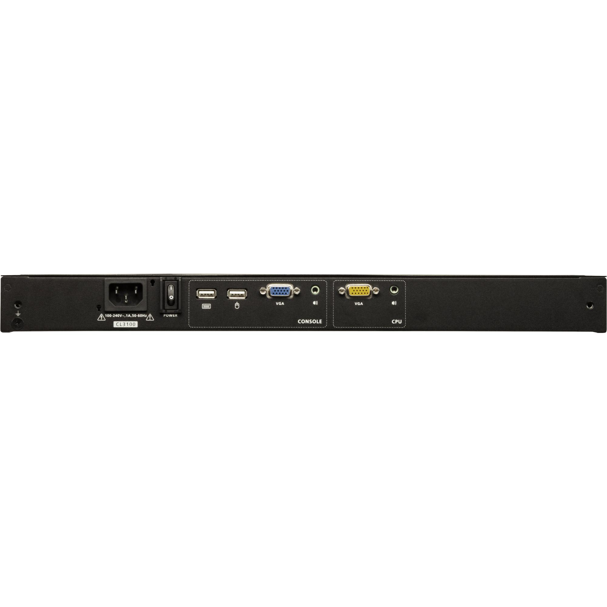 ATEN CL3100NX console a rack 47 cm (18.5") 1366 x 768 Pixel Metallo, Plastica Nero 1U