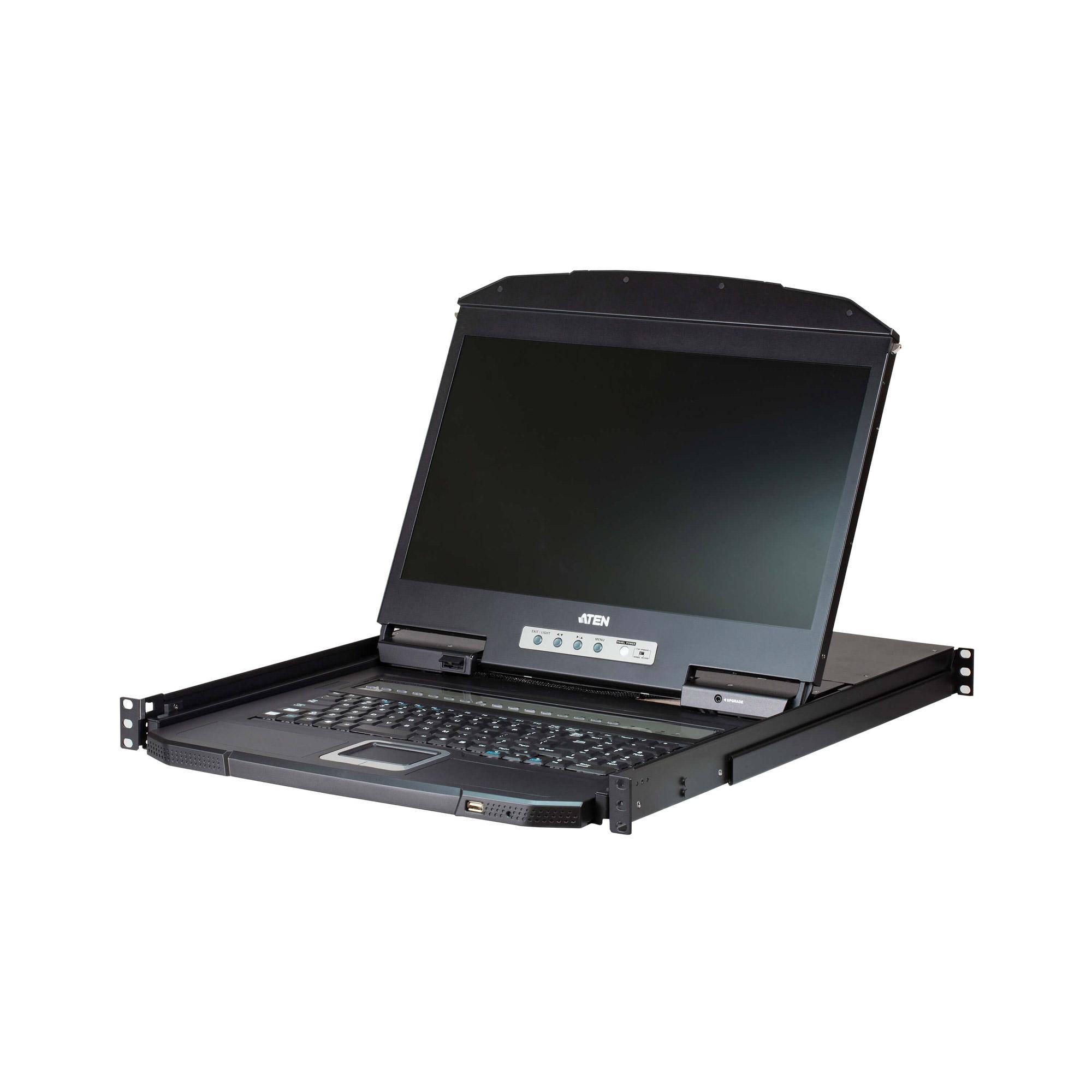 ATEN CL3108NX console a rack 47 cm (18.5") 1366 x 768 Pixel Metallo, Plastica Nero 1U