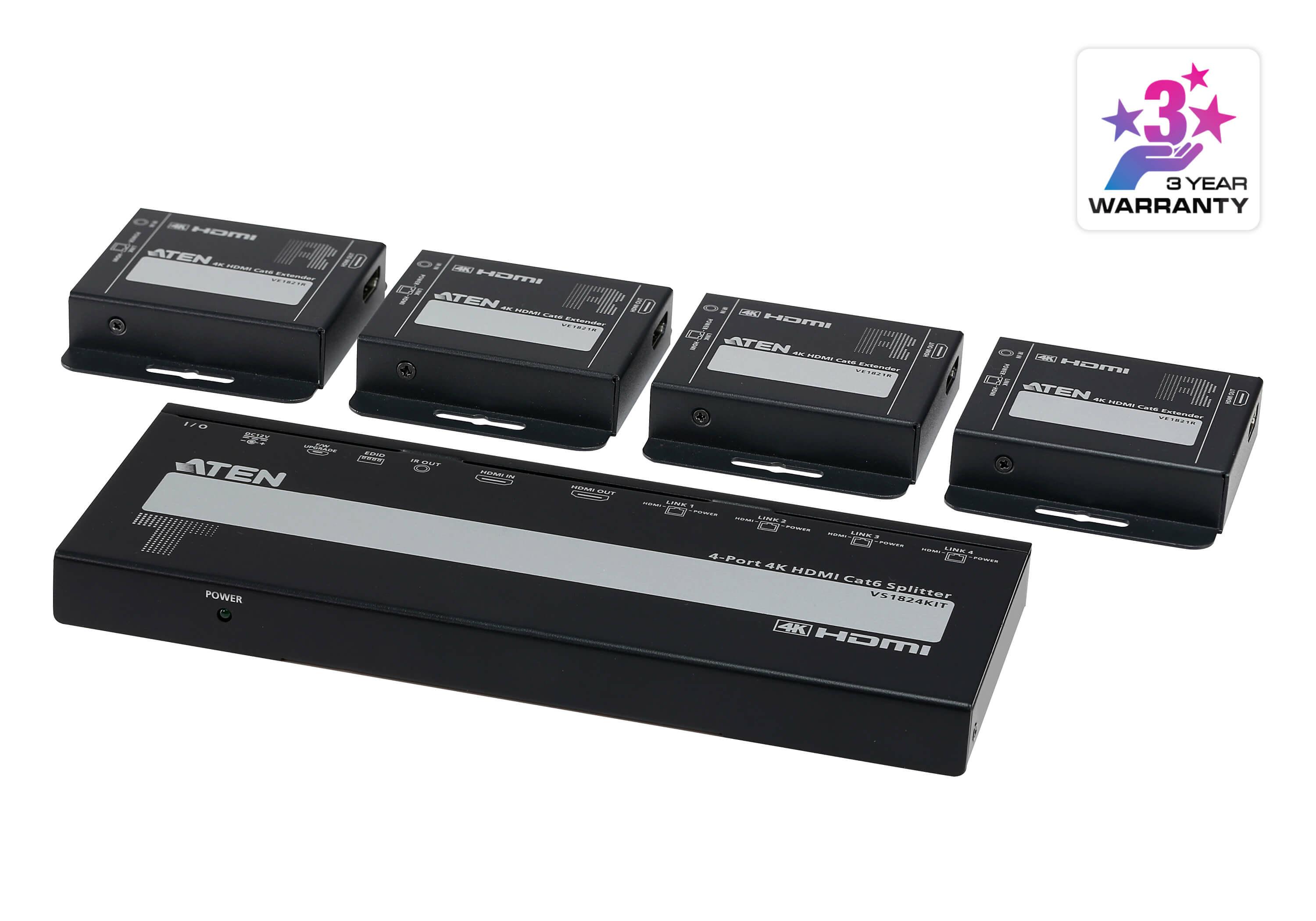 ATEN 4-Port 4K HDMI Cat 6...