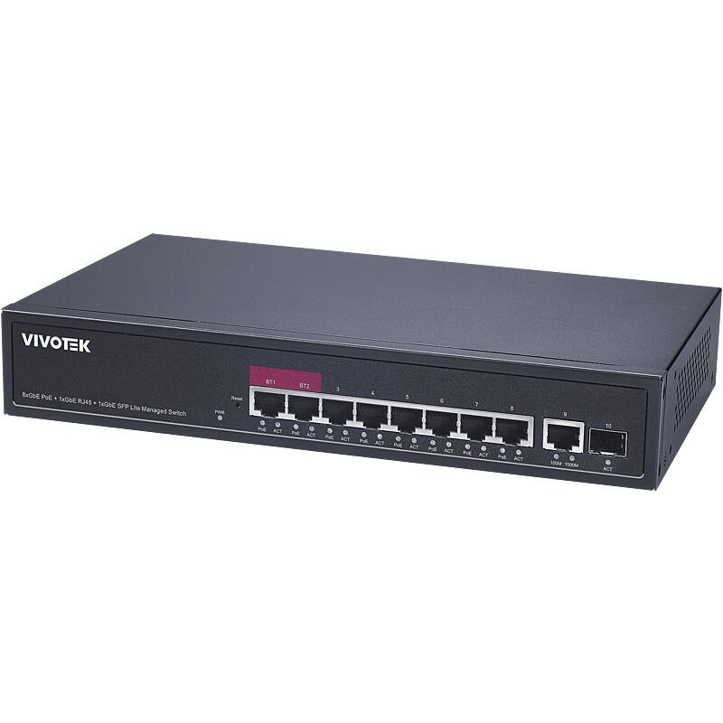 Switch PoE VIVOTEK AW-GEL-105A-110, 8xGE PoE + 1xGE UTP + 1xGE SFP