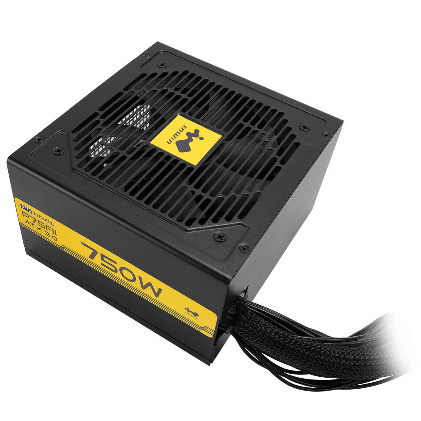 In WIN Sviluppo P75FII Alimentatore 80 Plus Gold ATX 3.0 PCIE 5.0 - 750 WATT - PC/Server Alimentatore - ATX (IW -PS -PFII750W)