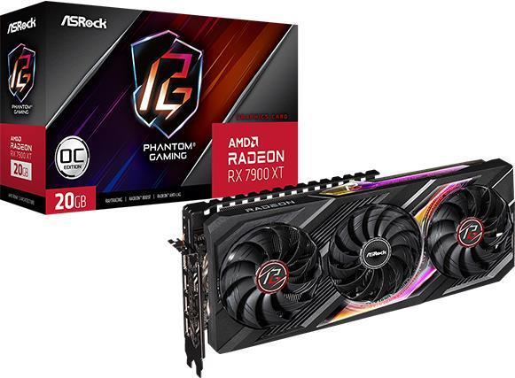 Asrock Phantom Gaming AMD Radeon RX 7900 XT 20GB OC GDDR6 (Asrock RX7900 XT Phantom Gaming 20G OC, PCIe4, 20GB DDR6, HDMI, 3 DP