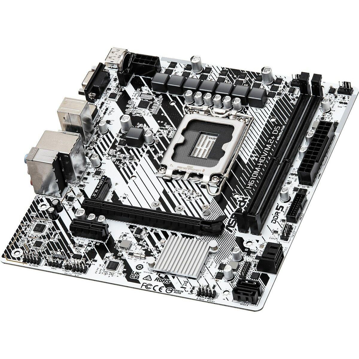 Asrock H610M-HDV/M.2+ D5 Intel H610 LGA 1700 micro ATX (ASRock H610M-HDV/M.2+ D5, Intel 12th and 13th ,DDR5, SATA3, USB 3.2 Gen