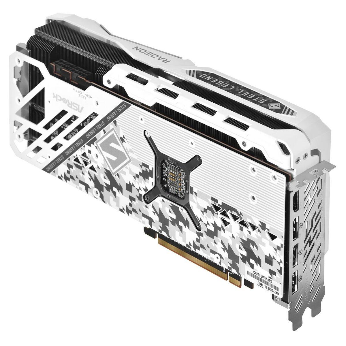 Asrock Radeon RX 7700 XT Steel Legend AMD 12 GB GDDR6 (Asrock RX7700 XT Steel Legend 12GB OC PCIe4 12GB DDR6 HDMI 3 DP 2599MHz