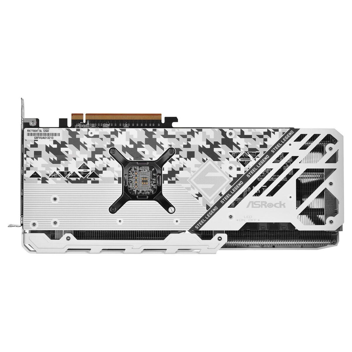 Asrock Radeon RX 7700 XT Steel Legend AMD 12 GB GDDR6 (Asrock RX7700 XT Steel Legend 12GB OC PCIe4 12GB DDR6 HDMI 3 DP 2599MHz