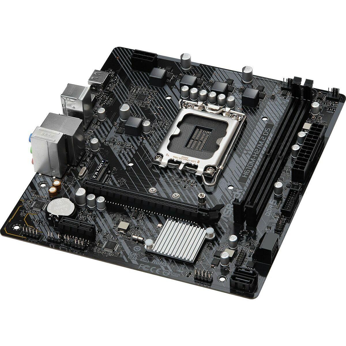 Asrock H610M-H2/M.2 D5 Intel H610 LGA 1700 micro ATX (Asrock H610M-H2/M.2 D5, Intel H610, 1700, Micro ATX, 2 DDR5, 2 HDMI, GB L