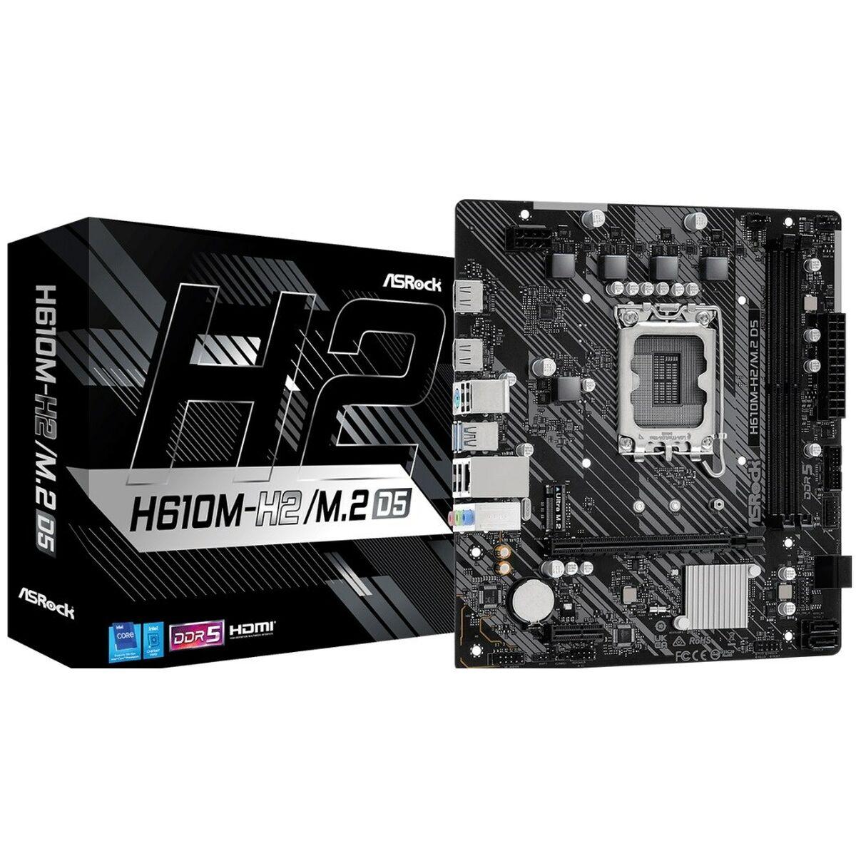 Asrock H610M-H2/M.2 D5 Intel H610 LGA 1700 micro ATX (Asrock H610M-H2/M.2 D5, Intel H610, 1700, Micro ATX, 2 DDR5, 2 HDMI, GB L