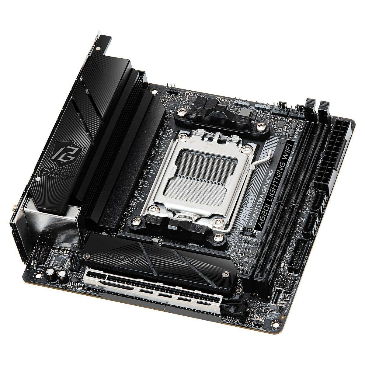 Asrock A620I LIGHTNING WIFI AMD A620 AM5 Mini ITX 2 DDR5 HDMI Wi-Fi 6E 2.5G LAN 2x M.2