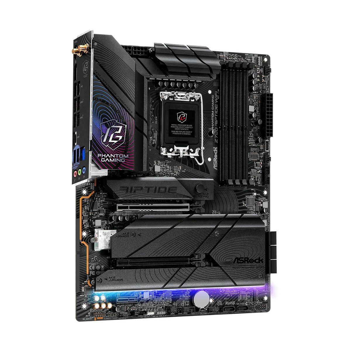 ASRock Z790 RIPTIDE WIFI Motherboard, Intel Socket LGA1700, Supports 14th, 13th & 12th Gen, 1x PCIe 5.0 x16, 1x PCIe 4.0 x16, P