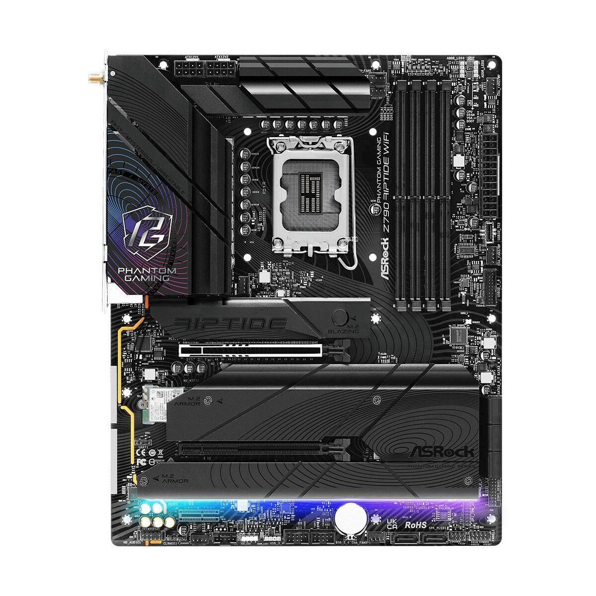 ASRock Z790 RIPTIDE WIFI Motherboard, Intel Socket LGA1700, Supports 14th, 13th & 12th Gen, 1x PCIe 5.0 x16, 1x PCIe 4.0 x16, P