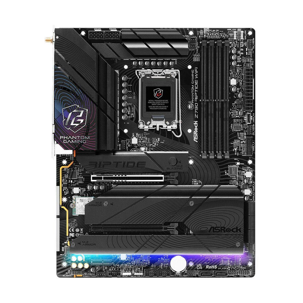 ASRock Z790 RIPTIDE WIFI Motherboard, Intel Socket LGA1700, Supports 14th, 13th & 12th Gen, 1x PCIe 5.0 x16, 1x PCIe 4.0 x16, P