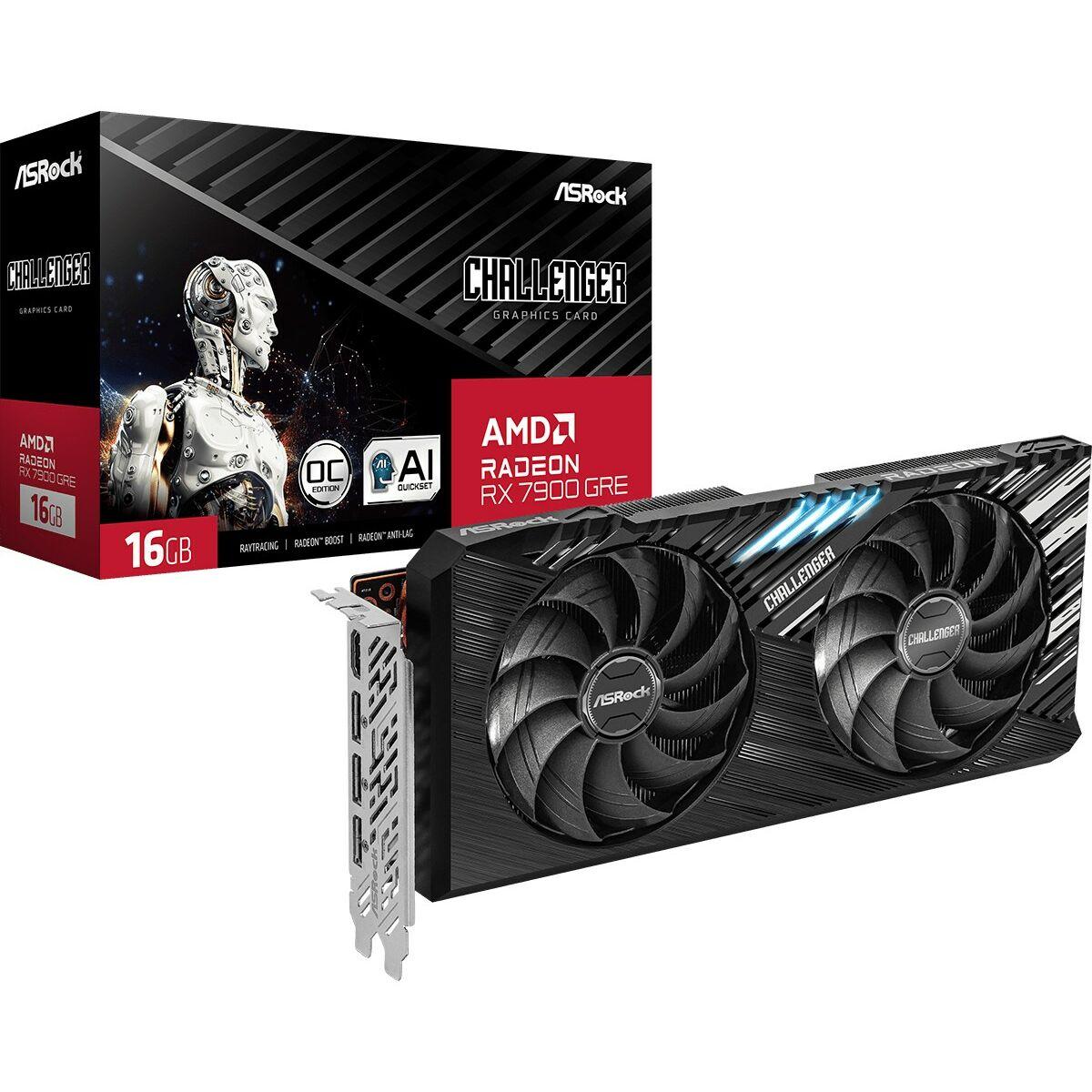 Asrock Challenger RX7900GRE CL 16GO AMD Radeon RX 7900 GRE 16 GB GDDR6 (Asrock RX7900 GRE Challenger 16GB OC 16GB DDR6 HDMI 3 D