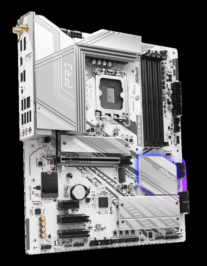 ASRock Z890 PRO RS WIFI WHITE Intel 1851 Socket Motherboard ATX 4x DDR5 Slots 4x M.2 Sockets 3x USB-C Port Fitted I/O Shield 2.