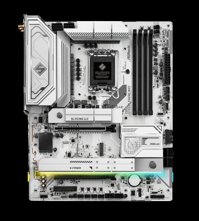 ASRock Z890 STEEL LEGEND WIFI Intel 1851 Socket Motherboard ATX 4x DDR5 Slots 4x M.2 Sockets 3x USB-C Port Fitted I/O Shield 2.