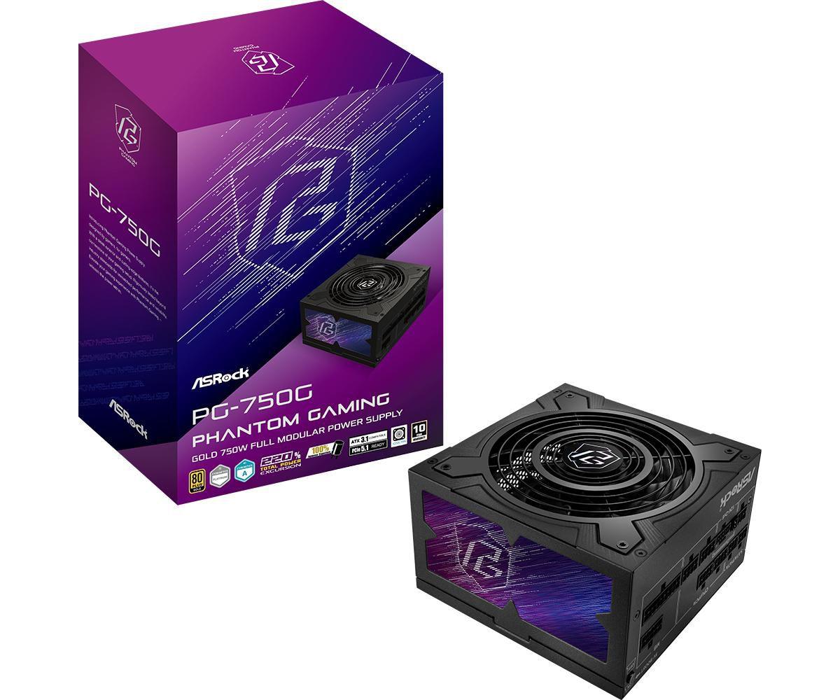 Asrock Phantom Gaming PG-750G alimentatore per computer 750 W 20+4 pin ATX ATX Nero (ASRock Phantom Gaming PG-750G 750W A)