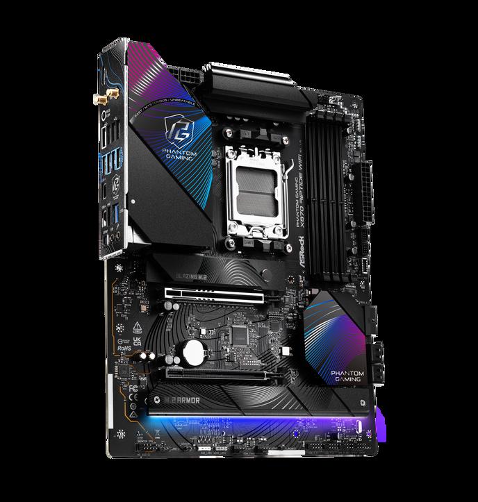 Asrock X870 RIPTIDE WIFI AMD X870 AM5 ATX 4 DDR5 HDMI 2 USB4 Wi-Fi 7 2.5G LAN RGB 3x M.2