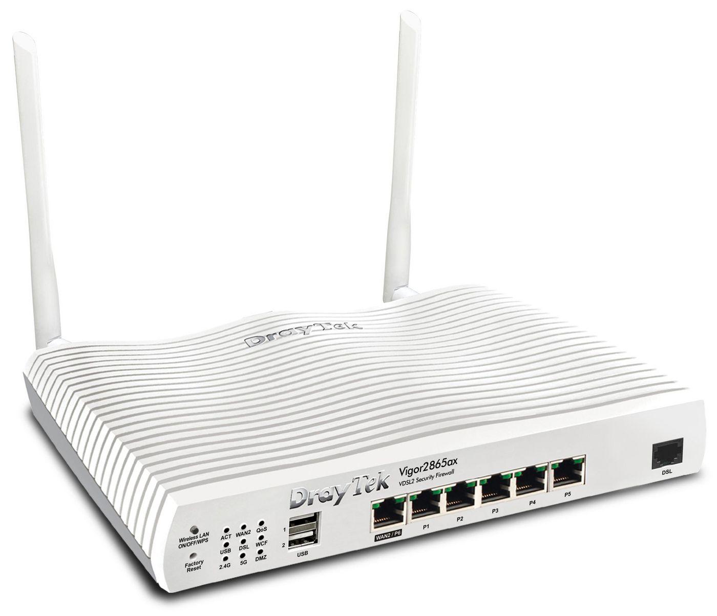 Draytek Vigor 2865ax router wireless Gigabit Ethernet Dual-band [2.4 GHz/5 GHz] Bianco (Vigor 2865Ax **EU PLUG** - Wireless Rou