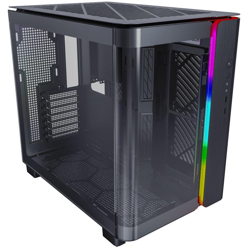 KING 95 Midi-Tower in vetro temperato ARGB - nero - Midi-Minitower