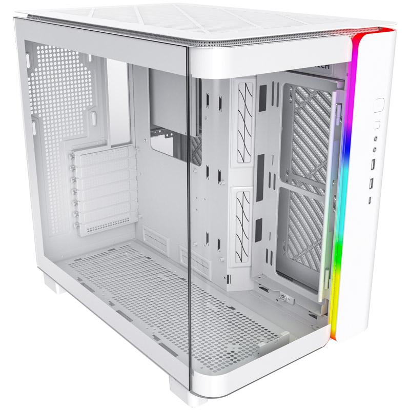 KING 95 Midi-Tower in vetro temperato ARGB - bianco - Midi-Minitower