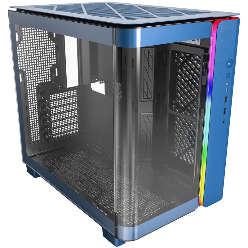 KING 95 Midi-Tower in Vetro Temperato ARGB - Blu Berlino - Midi-Minitower