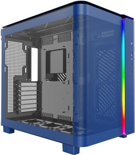 KING 95 Midi-Tower in Vetro Temperato ARGB - Blu Berlino - Midi-Minitower