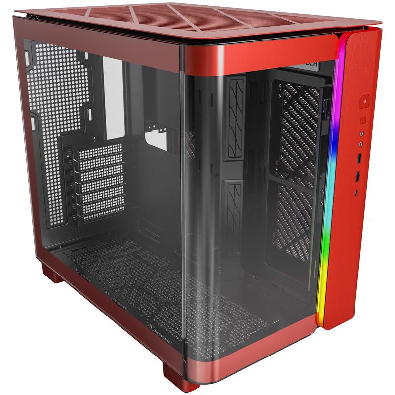 KING 95 Midi-Tower in vetro temperato ARGB - rosso - Midi-Minitower