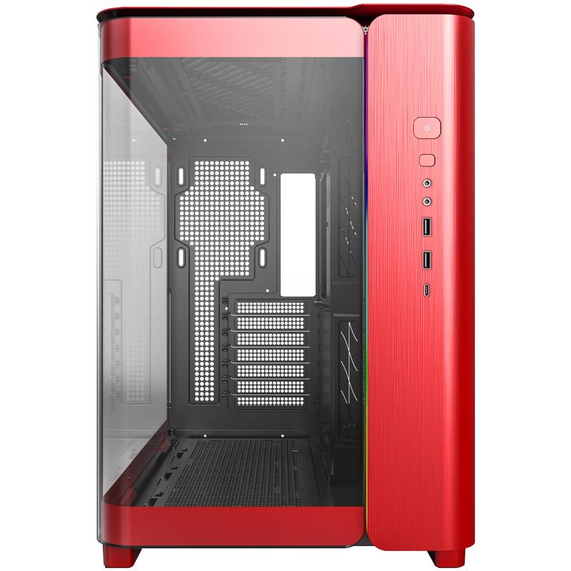 KING 95 Midi-Tower in vetro temperato ARGB - rosso - Midi-Minitower