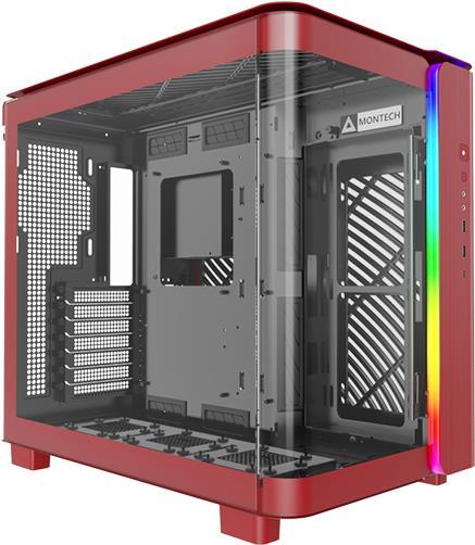 KING 95 Midi-Tower in vetro temperato ARGB - rosso - Midi-Minitower