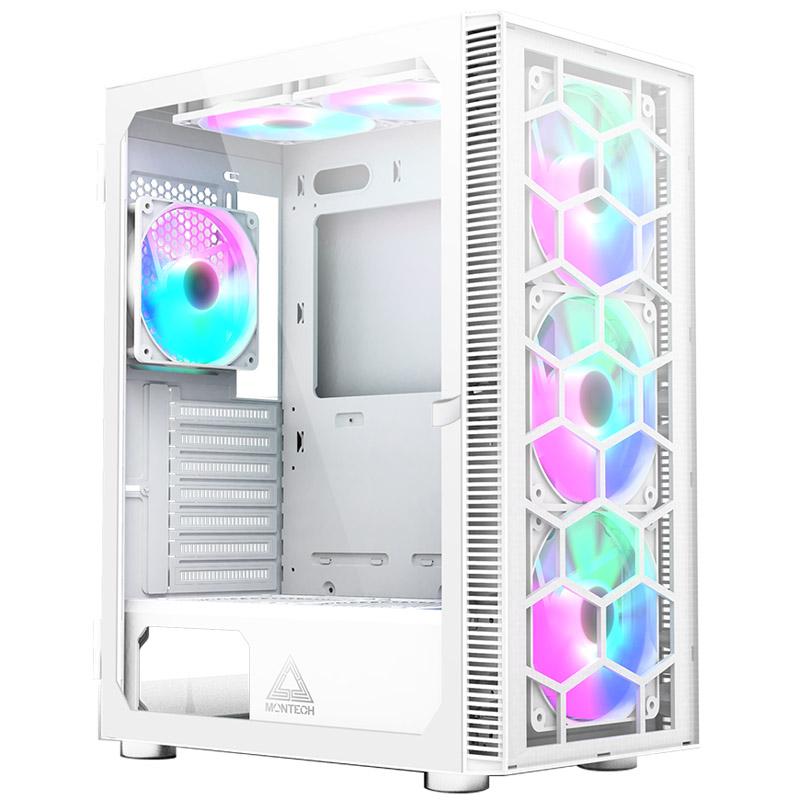Montech X3 Glass Midi Tower, RGB, vetro temperato - bianco