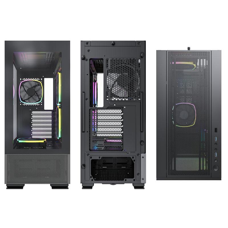 Sky Two - Midi Tower - PC - Black - Atx - Micro Atx - Mini -ITX - Gaming - Blue
