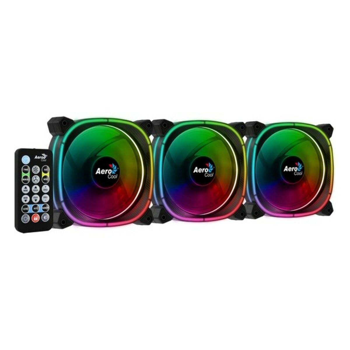 LOT DE 3 VENTILATEURS DE BOITIER AEROCOOL ASTRO 12 PRO RGB 12CM (NOIR)