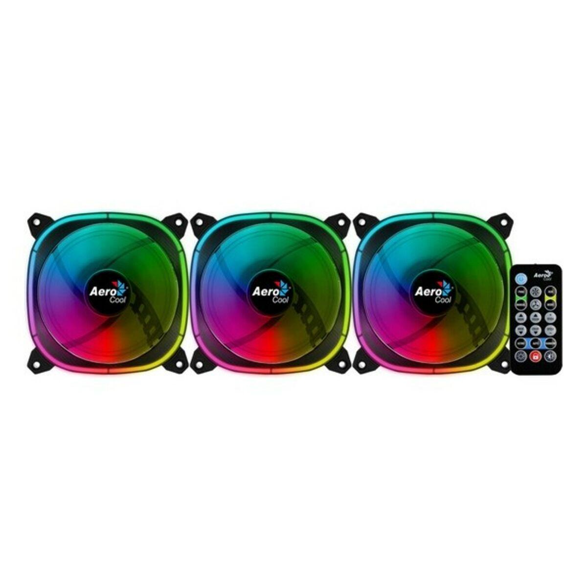 LOT DE 3 VENTILATEURS DE BOITIER AEROCOOL ASTRO 12 PRO RGB 12CM (NOIR)