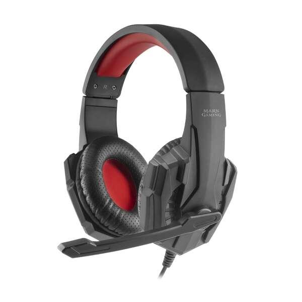 Mars Gaming MH020 cuffia e auricolare Cablato A Padiglione Giocare Nero Rosso