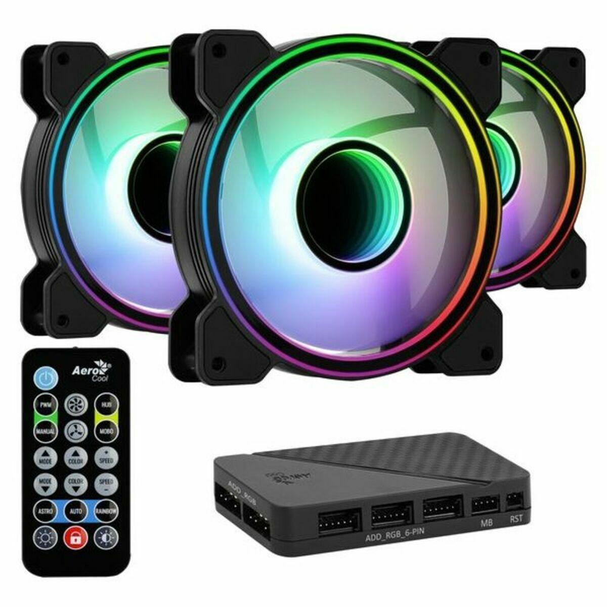 Aerocool Mirage 12 ARGB Pro Case per computer Ventilatore 12 cm Nero (Aerocool Mirage 12 Pro RGB LED Fan with Controller -120mm