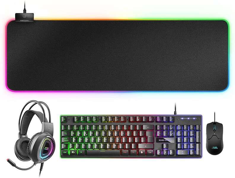 Mars Gaming MCPEXES tastiera Mouse incluso USB Spagnolo Nero