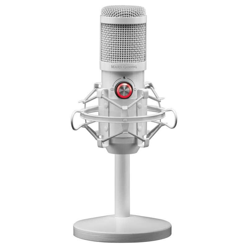 MICROPHONE SUR PIED MARS GAMING MMICX PRO STUDIO (BLANC)