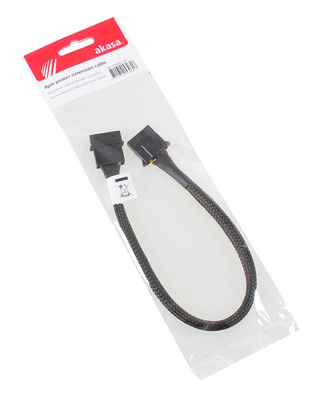 Prolunga Molex a 4 pin con manicotto - 30 cm nero