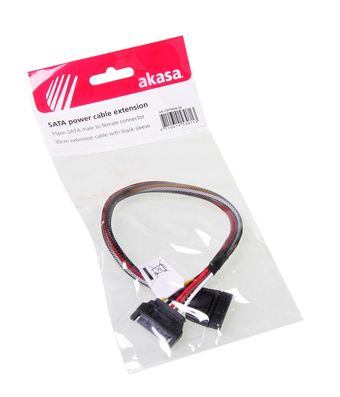 Akasa Sata Power Cable Extension Nero 0,3 m (Sata Power Extension Cable)
