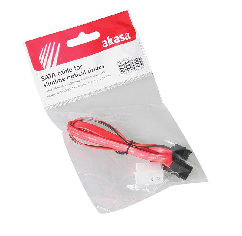 Akasa 40cm SATA cable f/ slimline opticals 0,4 m (Akasa 40cm SATA Slim Opticals)