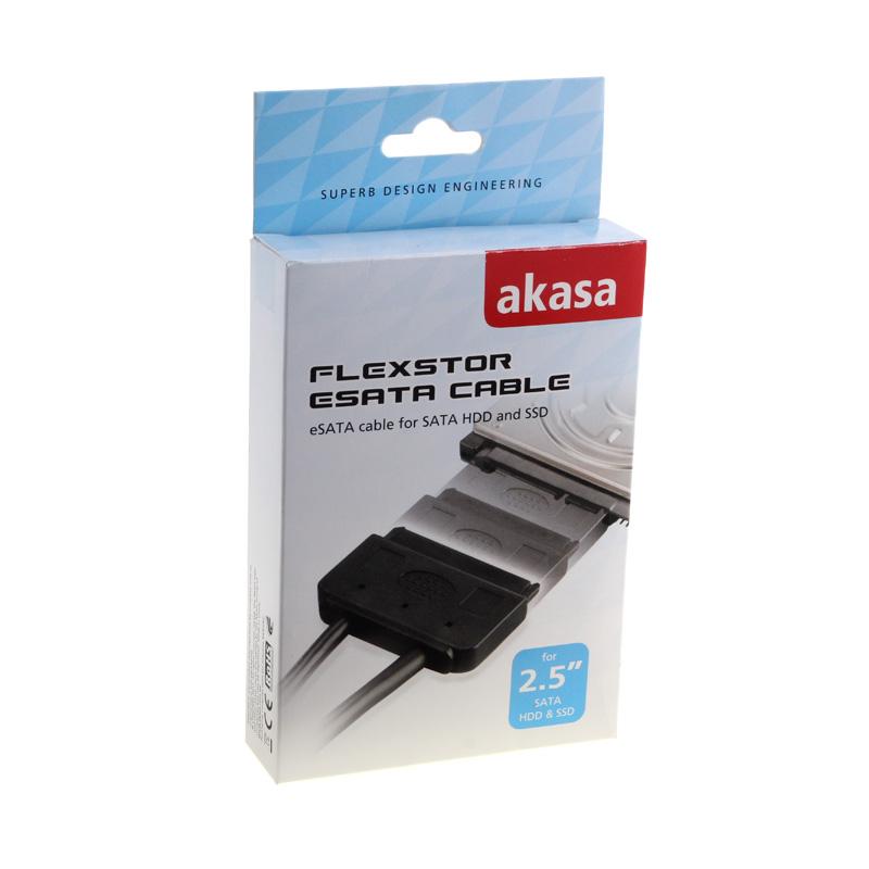 Akasa Flexstor eSATA USB cavo SATA 04 m Nero