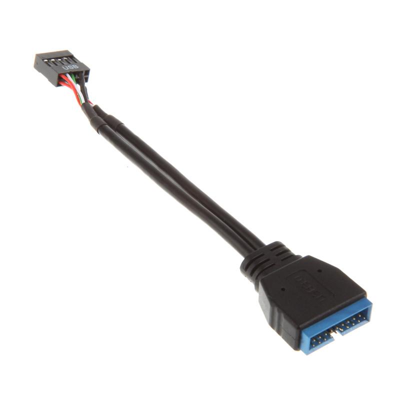Akasa 9-pin/19-pin cavo USB 0,1 m Nero (Akasa USB 3.0 to USB 2.0 Adapter Cable USB 3.0 19-pin male to USB 2.0 internal 9-pin 10