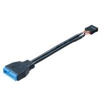 Akasa 9-pin/19-pin cavo USB 0,1 m Nero (Akasa USB 3.0 to USB 2.0 Adapter Cable USB 3.0 19-pin male to USB 2.0 internal 9-pin 10