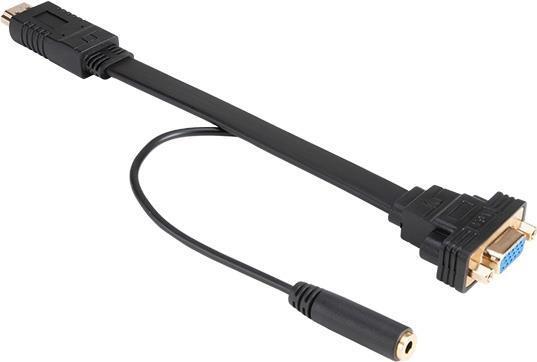 Akasa AK -CBHD18-20BK - 0,2 m - HDMI Tipo A (Standard) - VGA (D -SUB) - Maschio - Femmina - Dritto