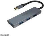 AKASA AK-CBCA25-18BK Interfaccia Hub USB 3.2 Gen 1 (3.1 Gen 1) Type-C 5000 Mbit/S Grey (AK-CBCA25-18BK)