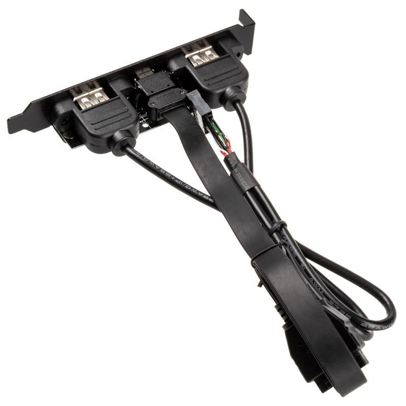 Akasa Cavo adattatore interno da USB 3.0/2.0 a USB-C esterno e 2x USB 2.0 Tipo-A - 40 cm nero (AK-CBUB53-40BK)