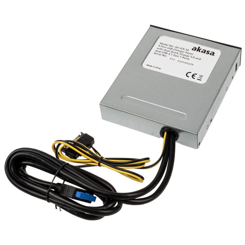 Akasa Ak -icr -34 - Universal - Copertina anteriore - Alluminio - Nero - Grigio - 13,3 cm (5,25 ") - 12 V (Ak -icr 34)