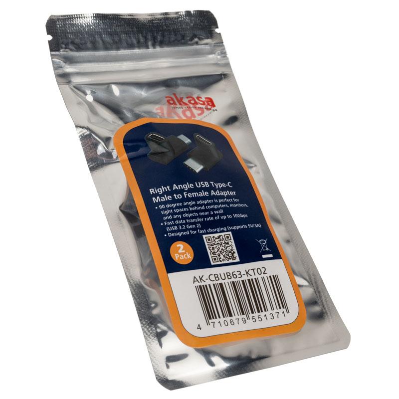 Akasa AK-CBUB63-KT02 adattatore per inversione del genere dei cavi USB Type-C Nero (Akasa - USB-C adapter - USB-C til USB-)